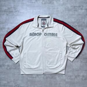 Y2K Aeropostale 00s White Zip Up Track Jacket